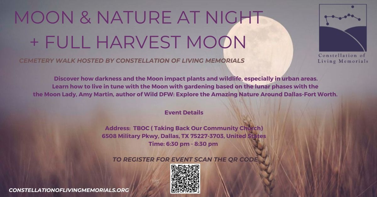 Register Below For The Moon & Nature at Night + Full Harvest Moon Cemetery Walk 