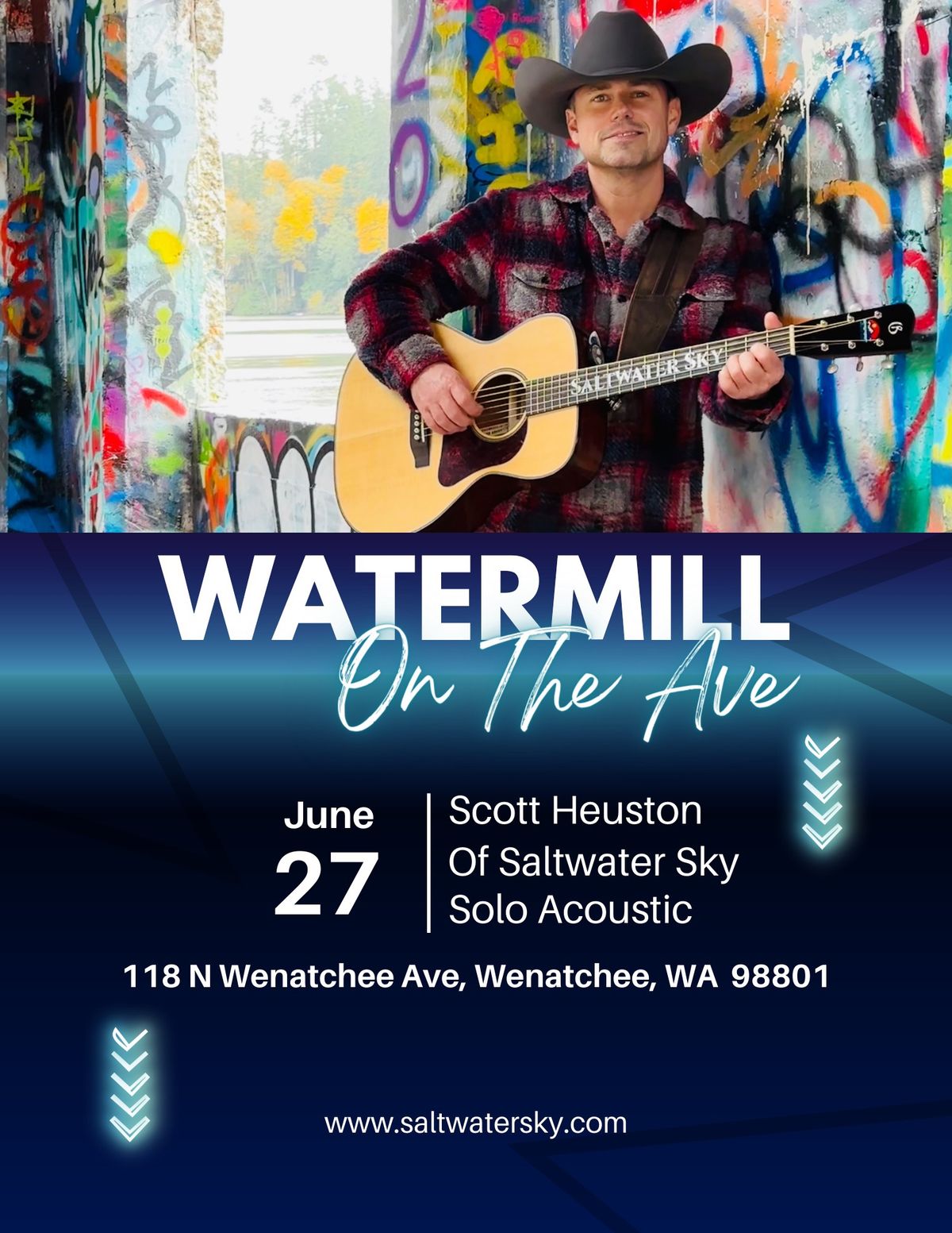 Scott Heuston of Saltwater Sky Solo Acoustic at Watermill on the Ave