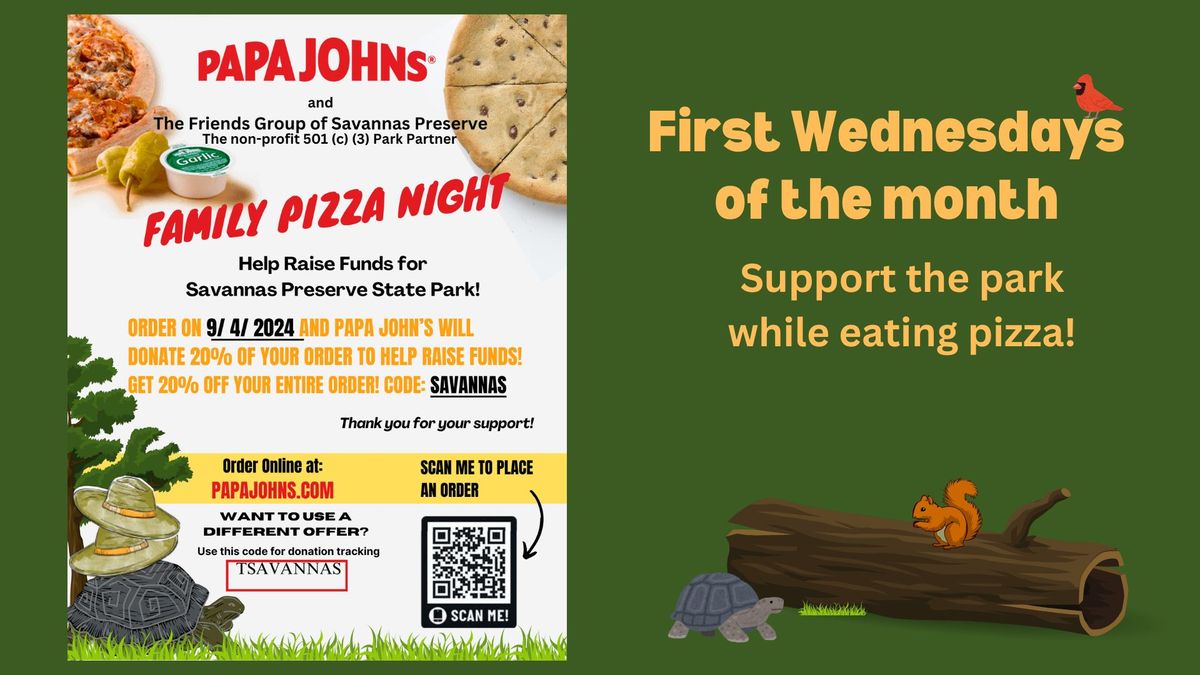 First Wednesdays of the Month Park & Pizza Partnership