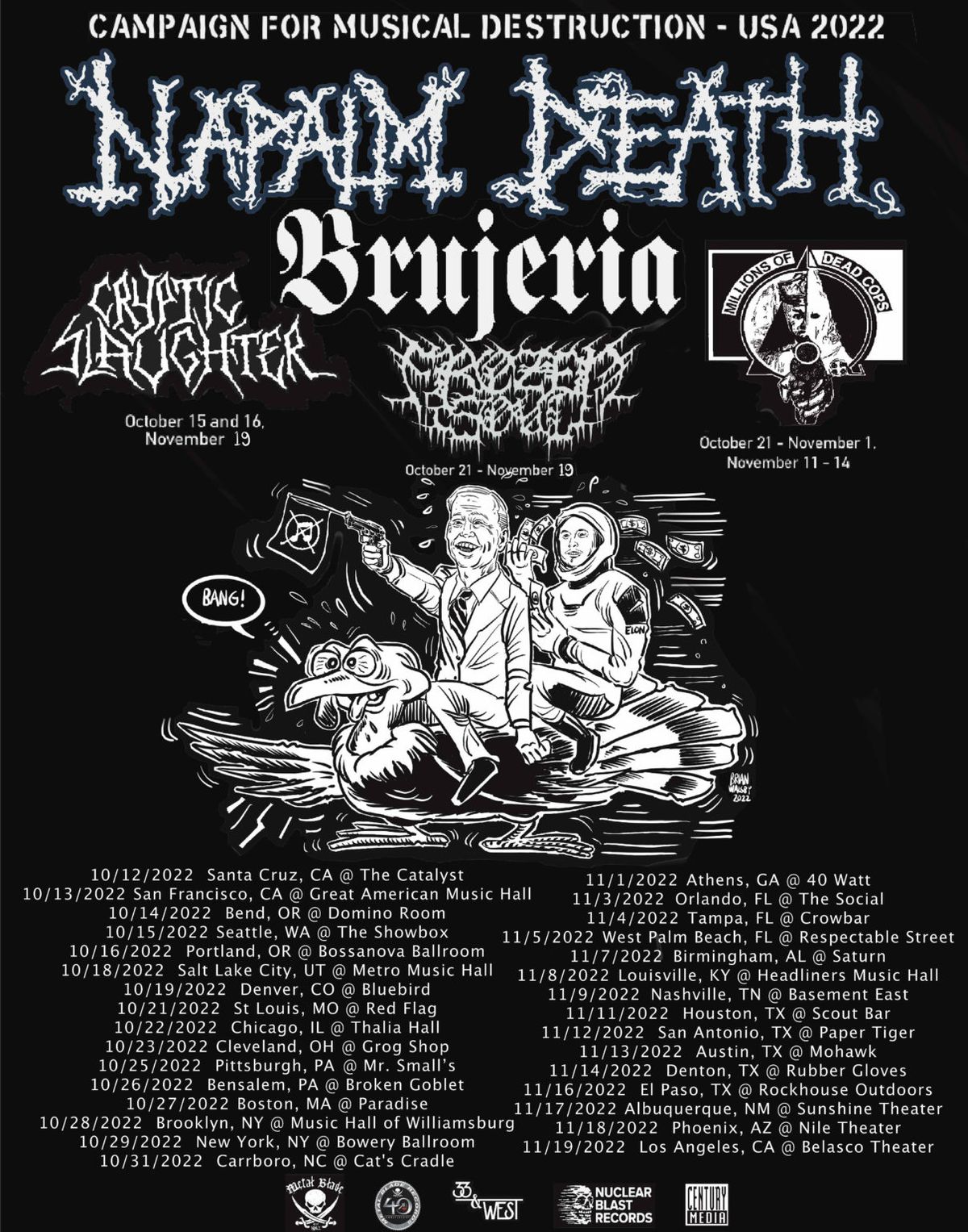 Napalm Death at Belasco Theater Los Angeles