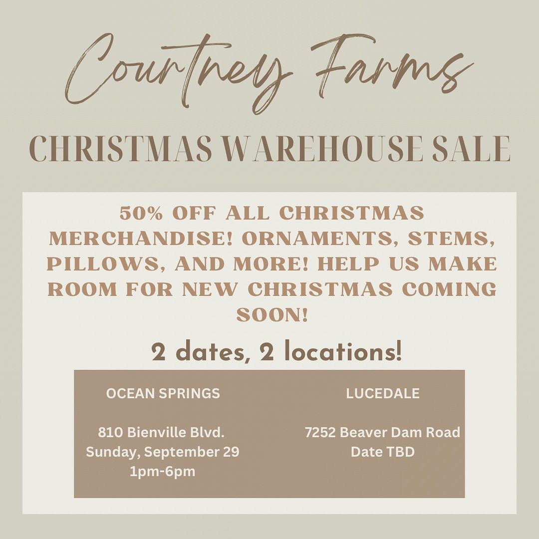 CHRISTMAS WAREHOUSE SALE 