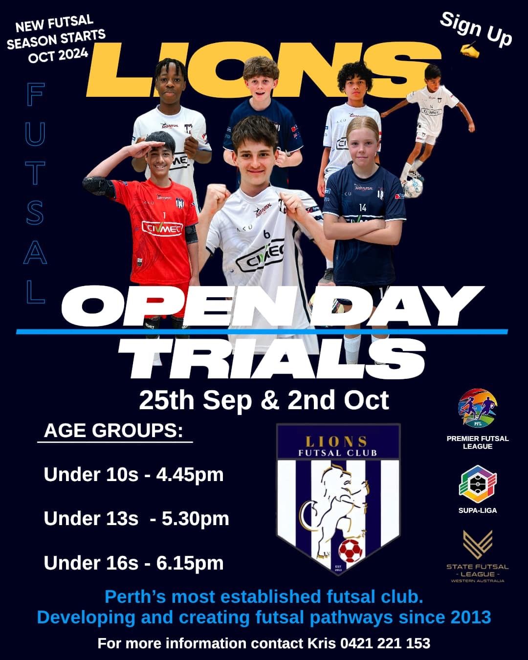 Spearwood Lions Futsal Club Junior Open Day Trials