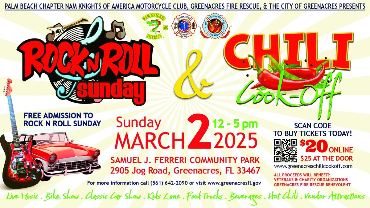 Greenacres Fire Rescue 3rd Annual Chili Cookoff and Rock N' Roll Sunday