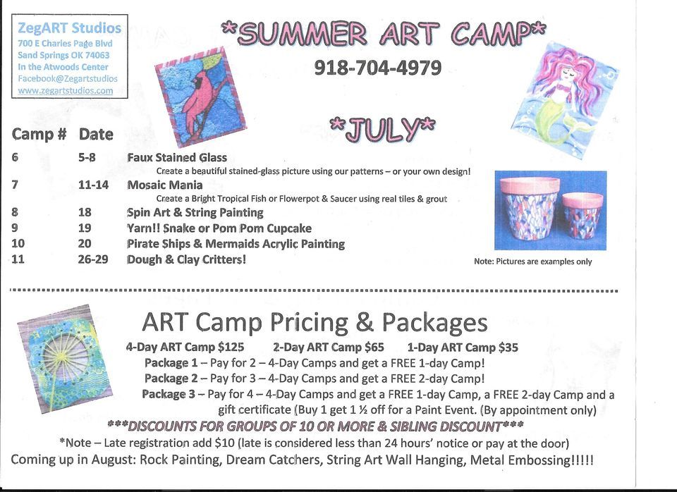 Summer Art Camp July 2022