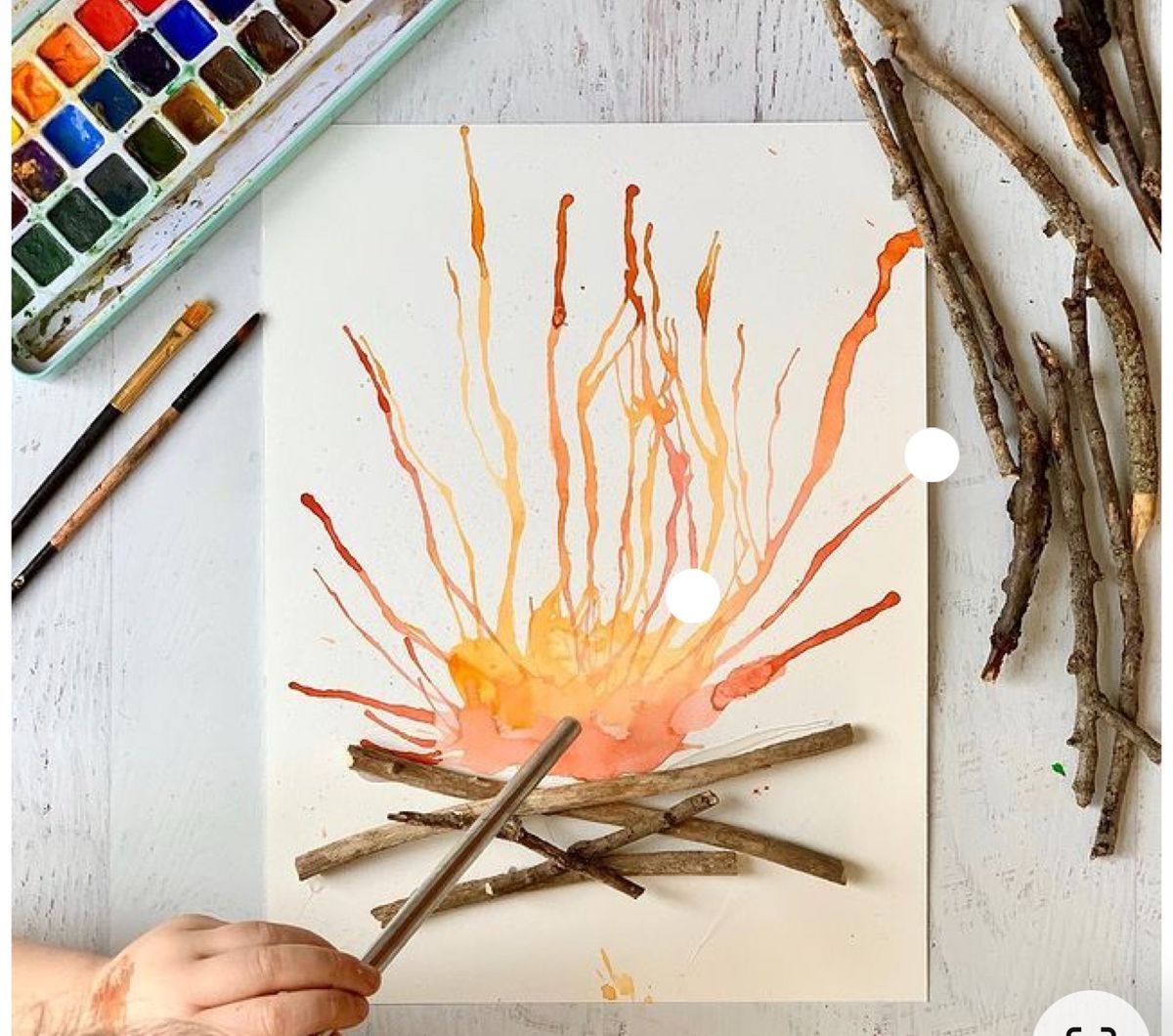 Watercolor Campfire Craft