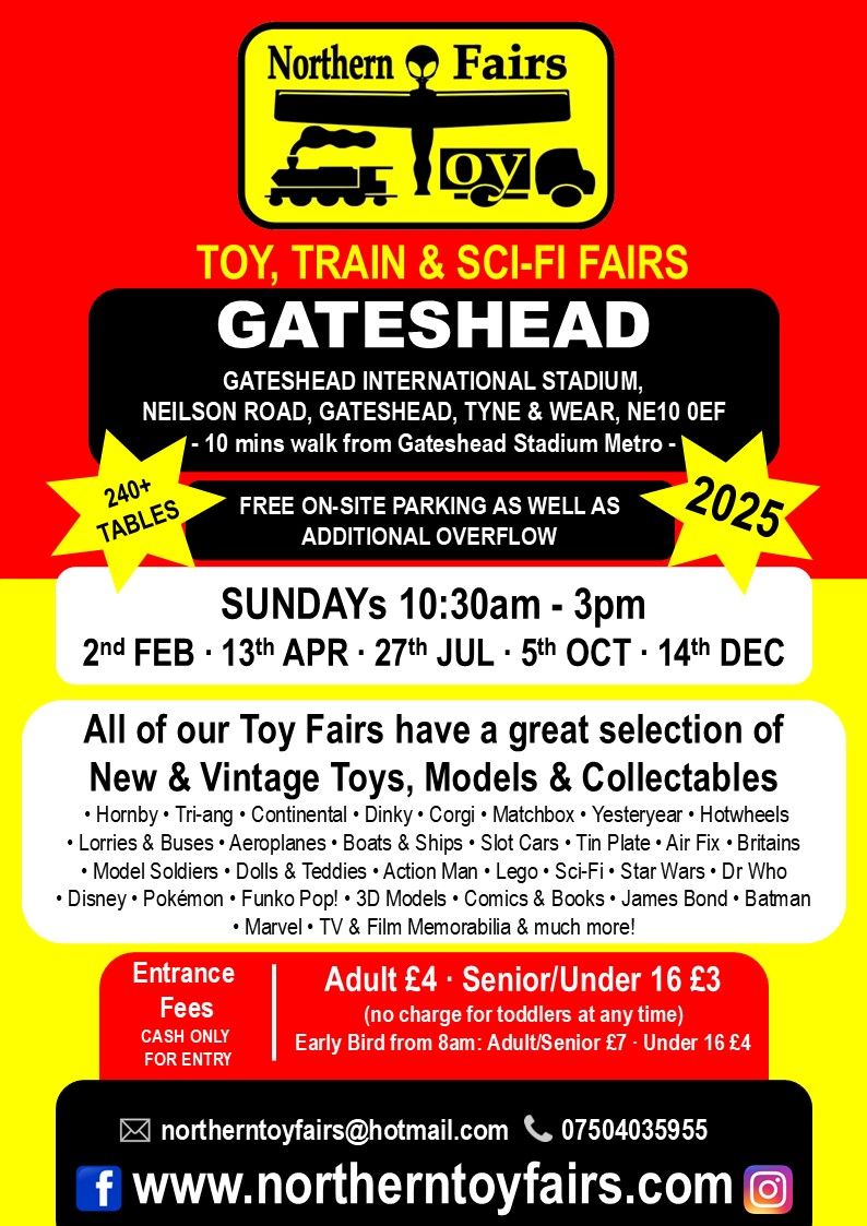 Gateshead Toy, Train & Sci-Fi Fair on Sun 2nd Feb '25