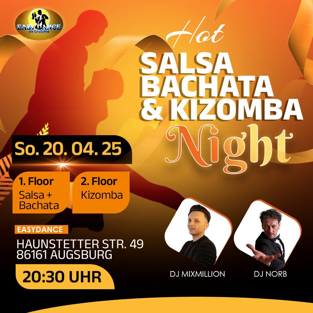 EASYDANCE HOT SALSA-BACHATA-KIZOMBA NIGHT AUF 2 AREAS