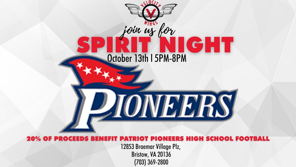 Patriot Pioneers High School Football Spirit night 