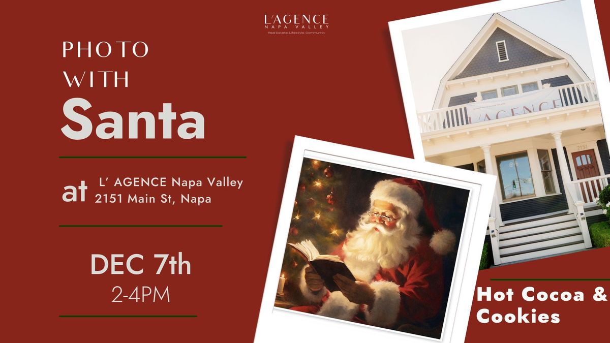 Photo with Santa at L'AGENCE Napa Valley