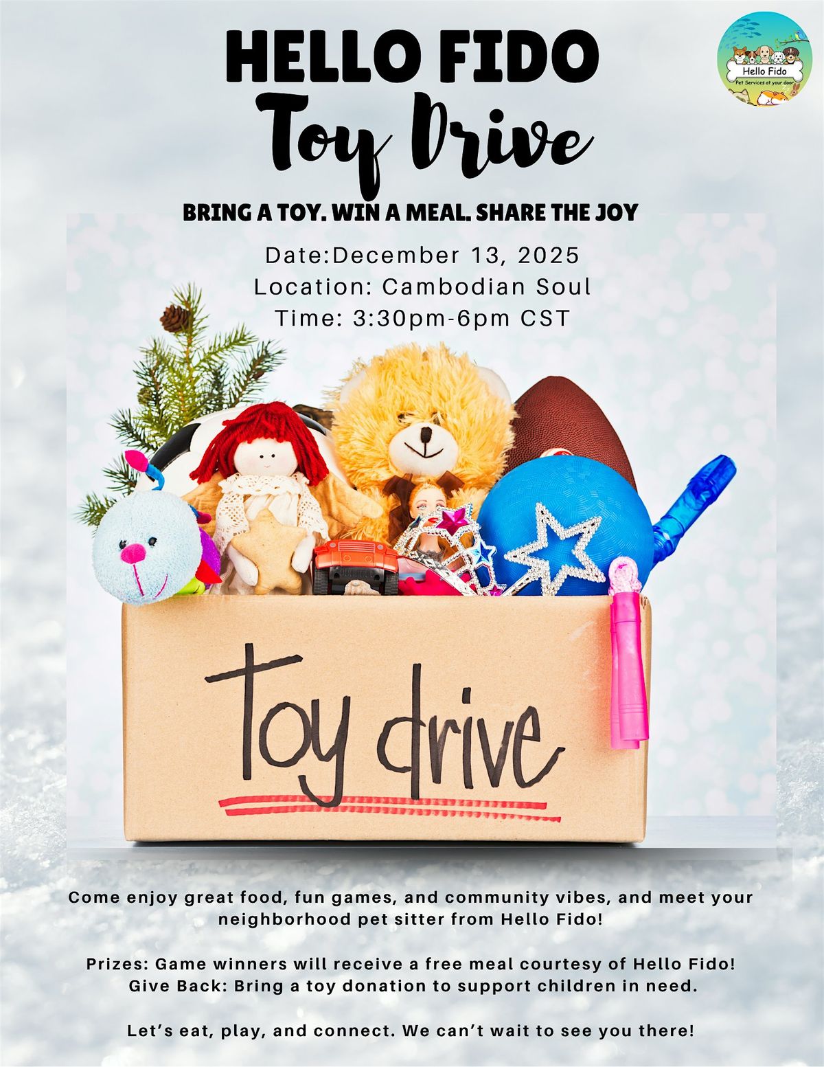 Hello Fido- Toy Drive