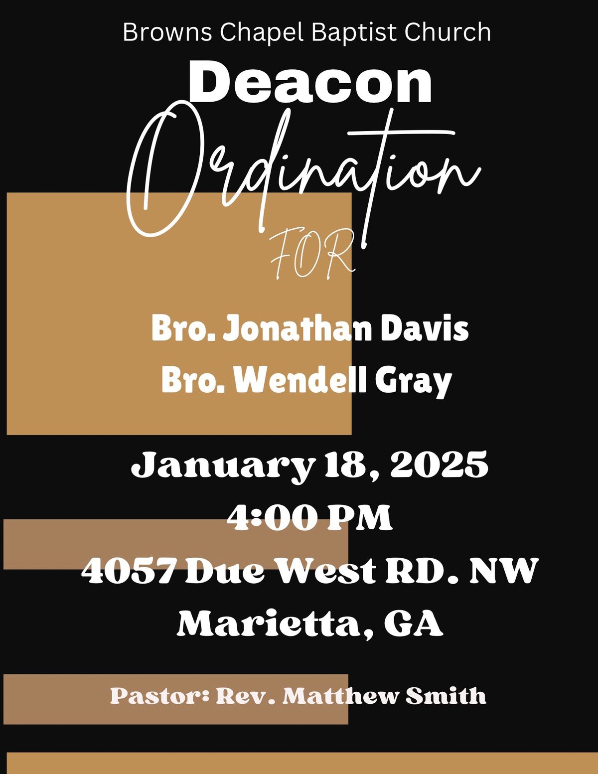 Deacon Ordination for Bro. Jonathan Davis and Bro. Wendell Gray