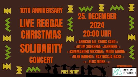 10th Anniversary Live Reggae Christmas Solidarity Concert