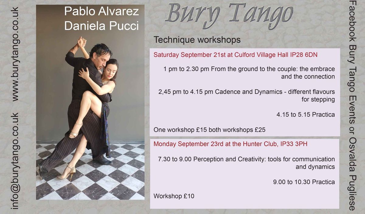 Pablo & Daniella: Workshops for Bury Tango, Sat 21 Sept 2024