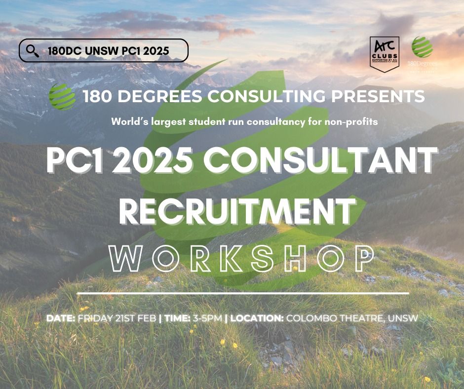 180 Degrees Consulting UNSW Presents: Project Cycle 1 Recruitment Workshop 2025