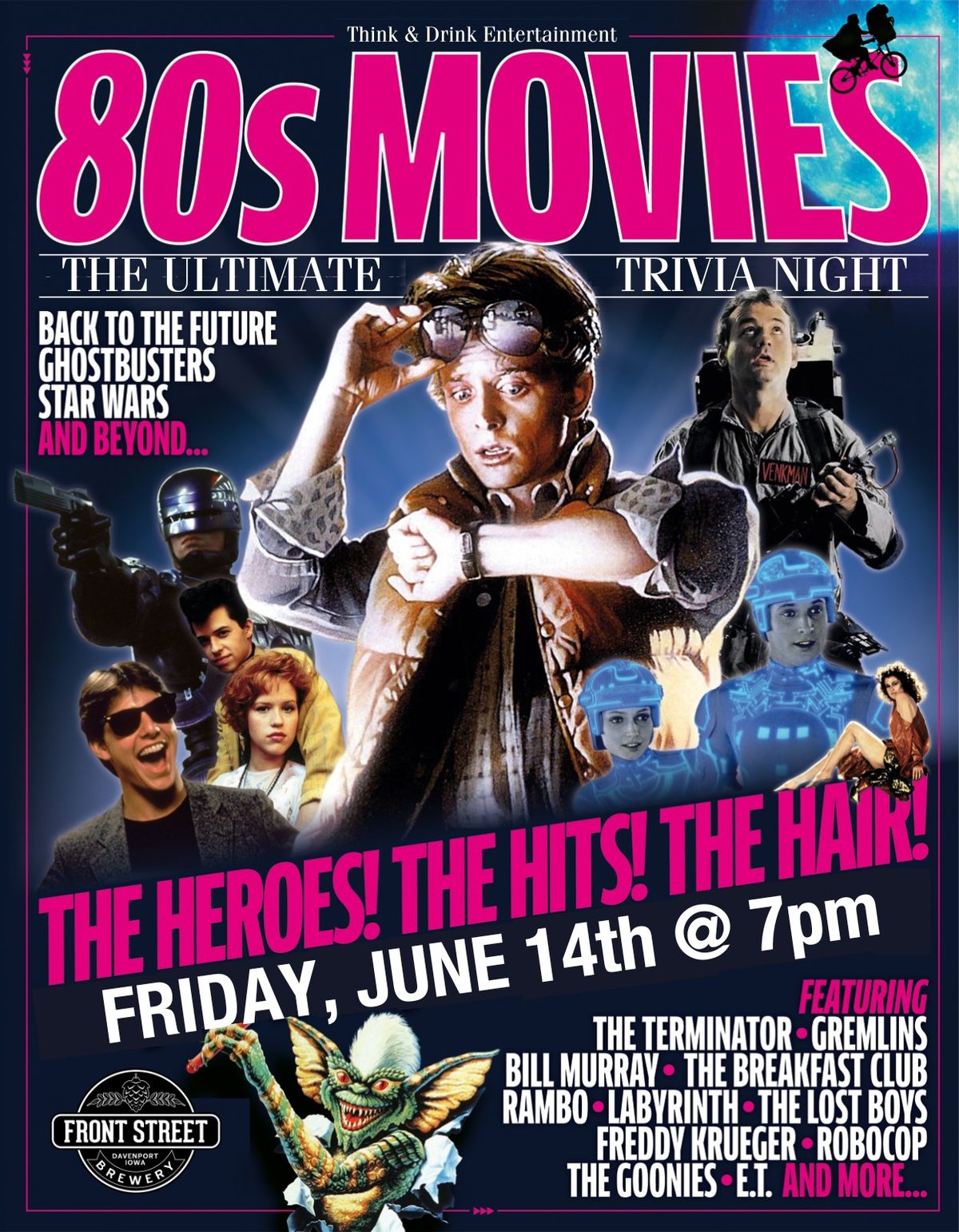 80's Movie Trivia @ Front Street Brewery (Davenport, IA) \/ Friday, June 14th @ 7pm