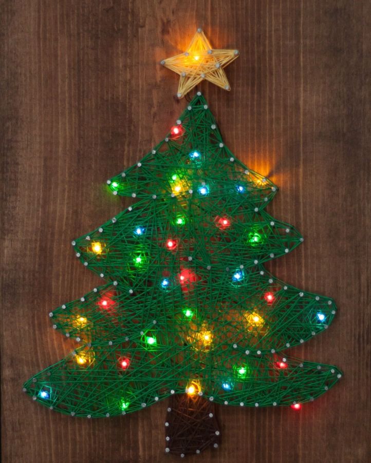 Kids Night Out - Light Up Christmas Tree String Art