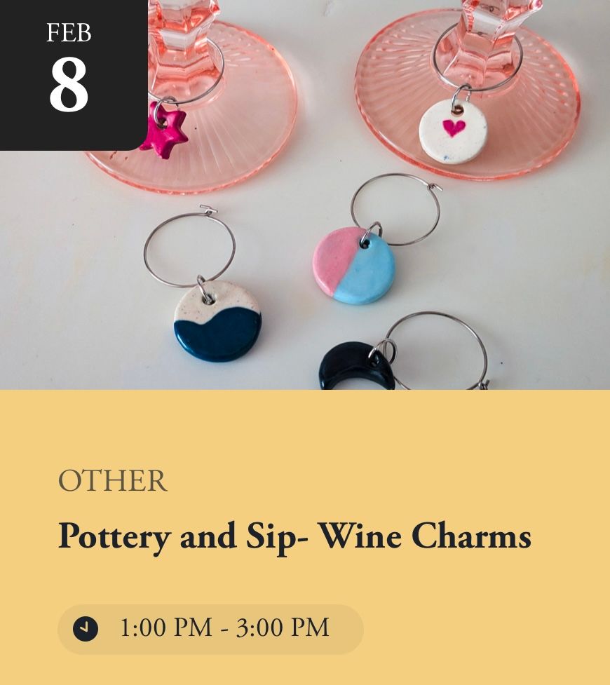 Pottery and Sip- Wine Charms