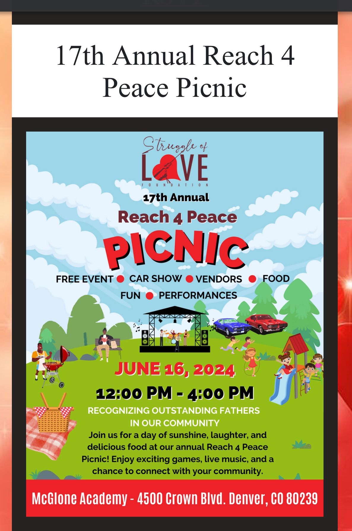 17th Annual Reach 4 Peace Picnic 