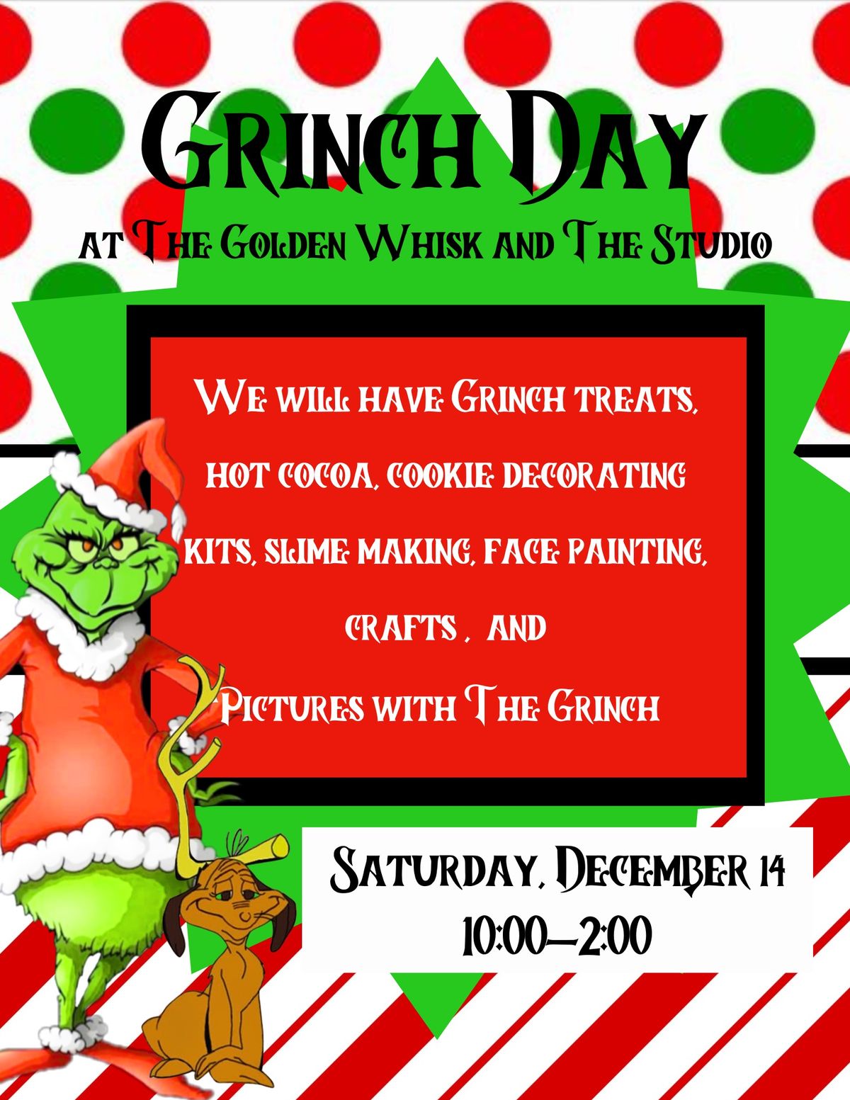 Grinch Day at The Golden Whisk and The Studio 