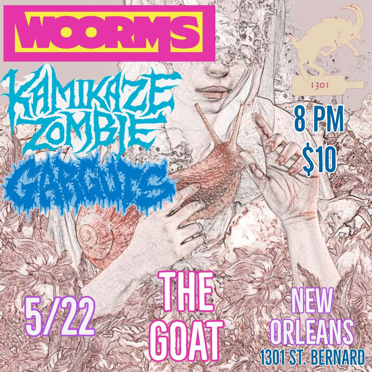 WOORMS, Kamikaze Zombie, Garguts @The Goat 5\/22\/24