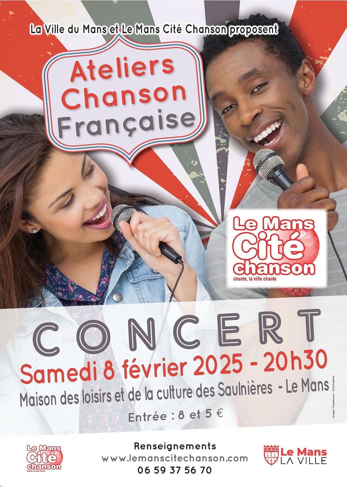 LE MANS CITE CHANSON - CONCERT ATELIERS CHANSON et GROUPE VOCAL