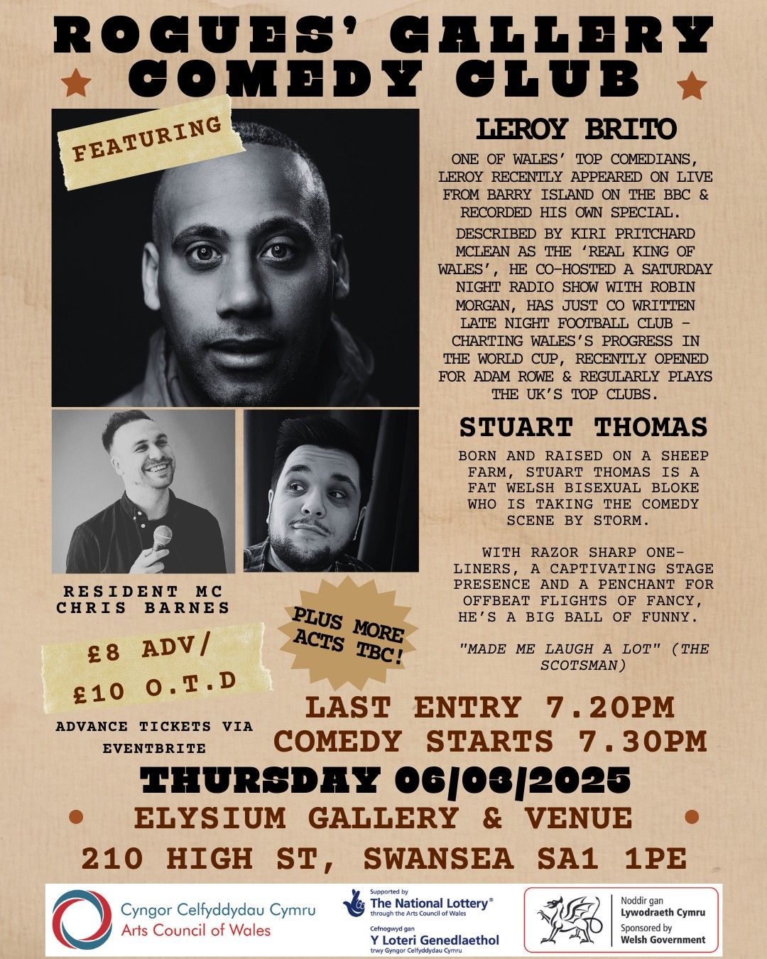 Rogues' Gallery Comedy Club feat. Leroy Brito + Stuart Thomas + MC Chris Barnes