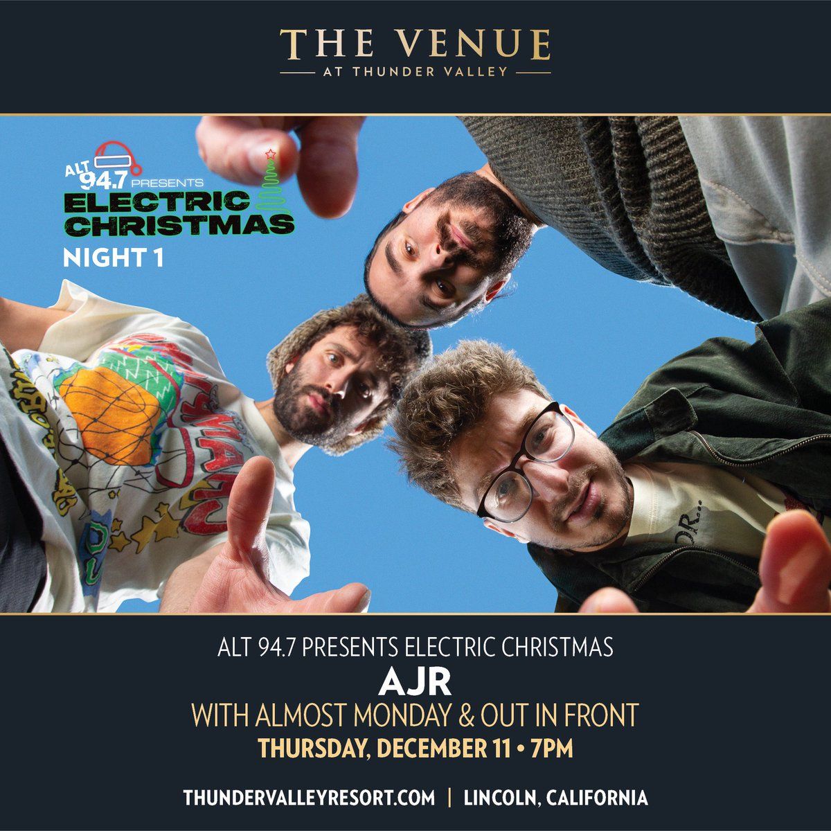 ALT 94.7 Presents Electric Christmas - AJR at The Venue at Thunder Valley Casino Resort