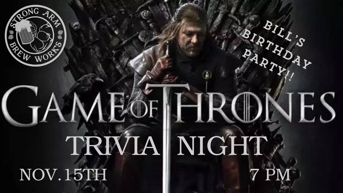 Game Of Thrones Trivia Night