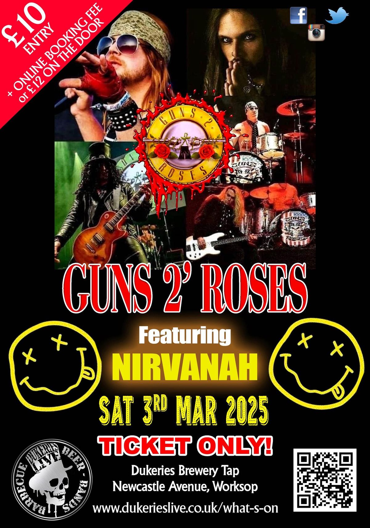 TICKET ONLY | Guns & Roses & Nirvana Tributes 