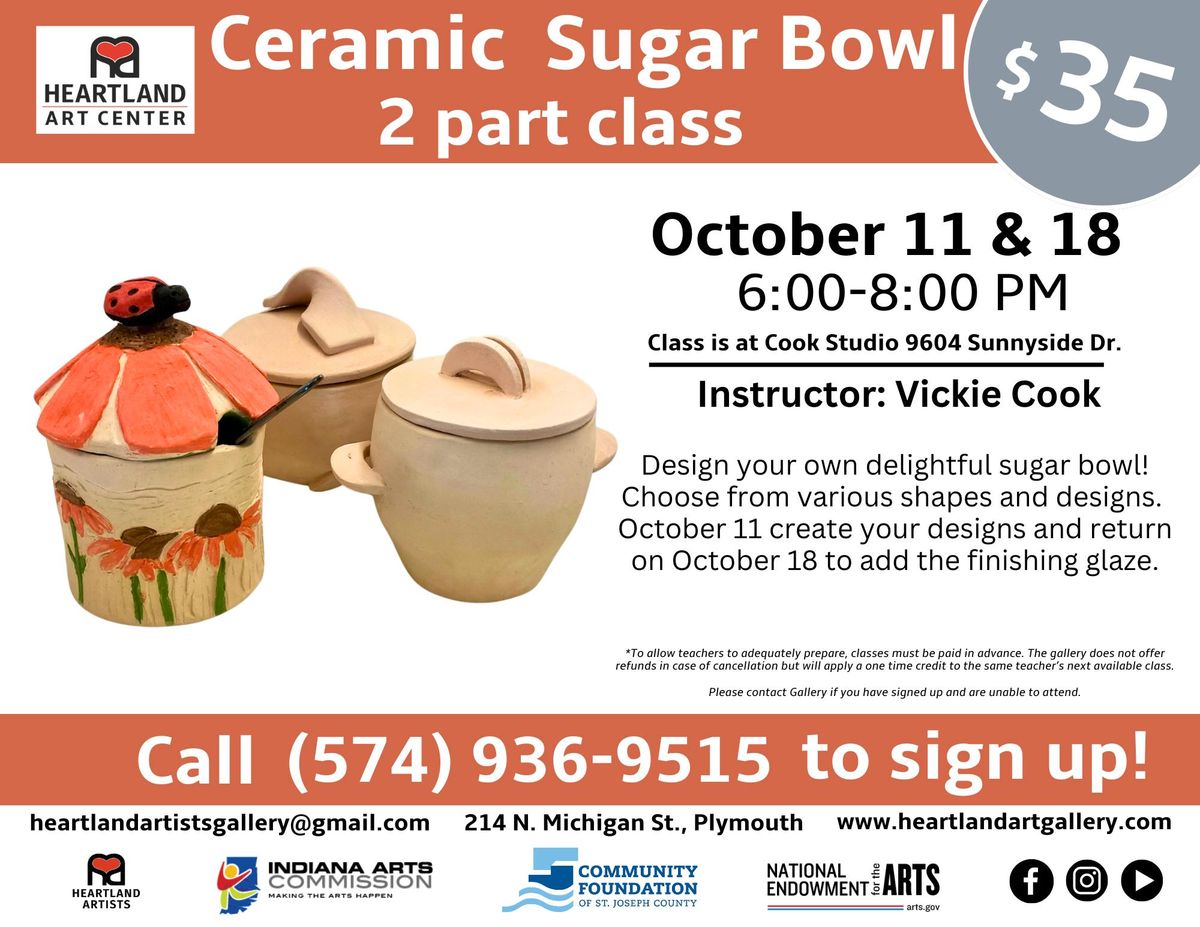 Ceramic Sugar Bowl - 2 Part Class