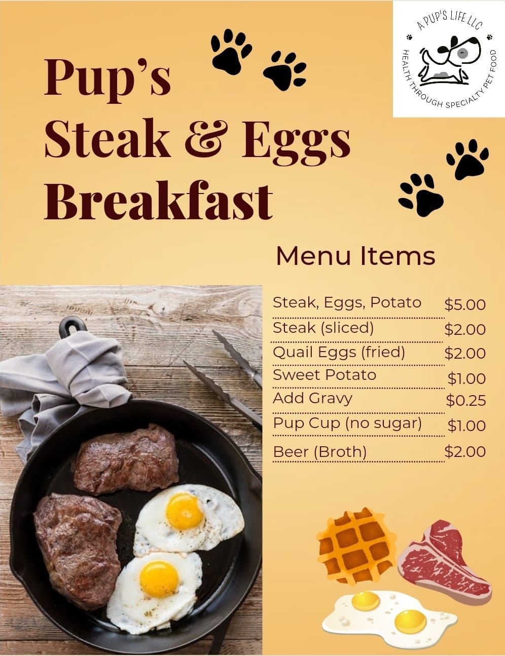 Pup's Steak & Eggs Breakfast 