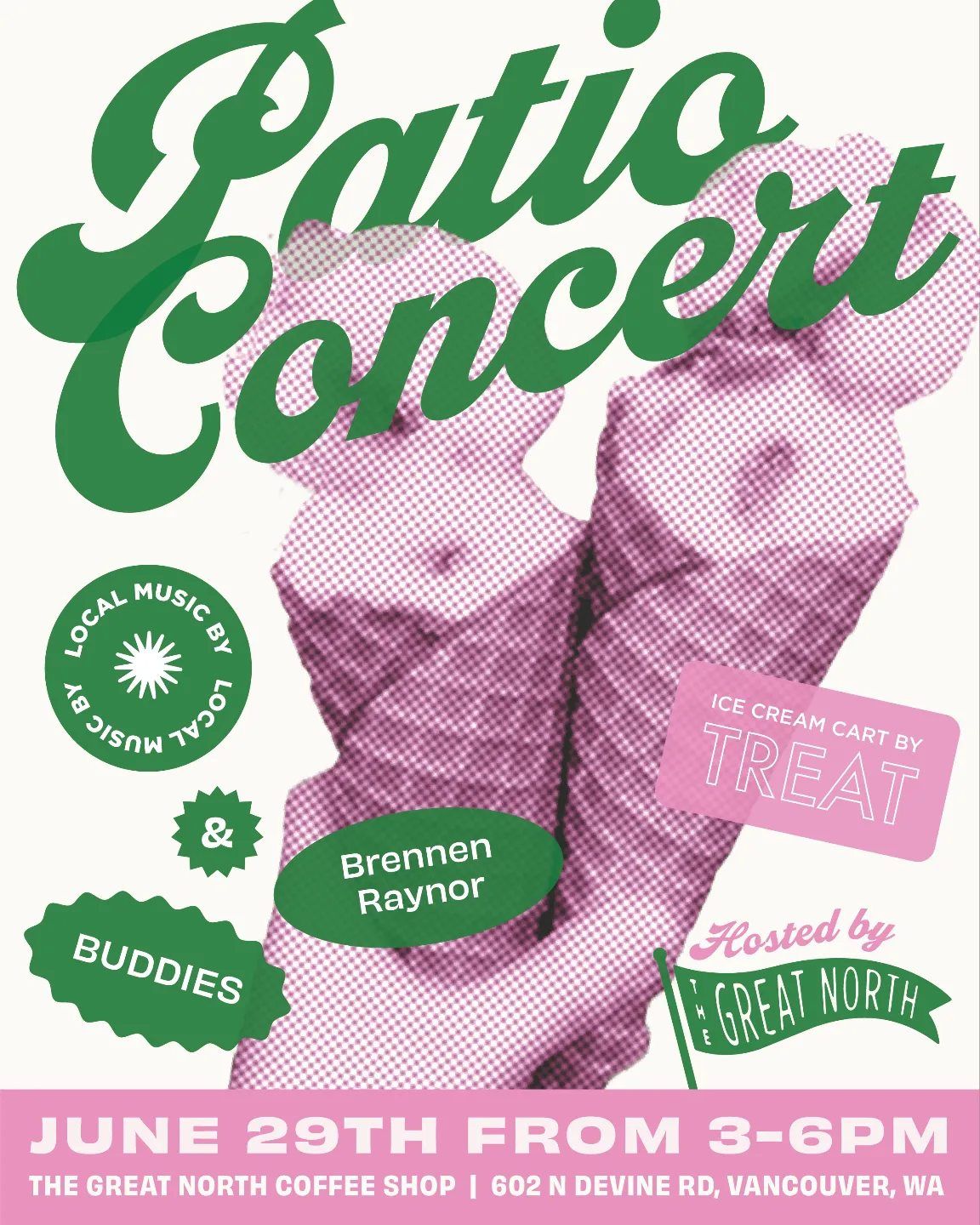 PATIO CONCERT w\/ Buddies & Brennen Raynor & Ice Cream by Treat