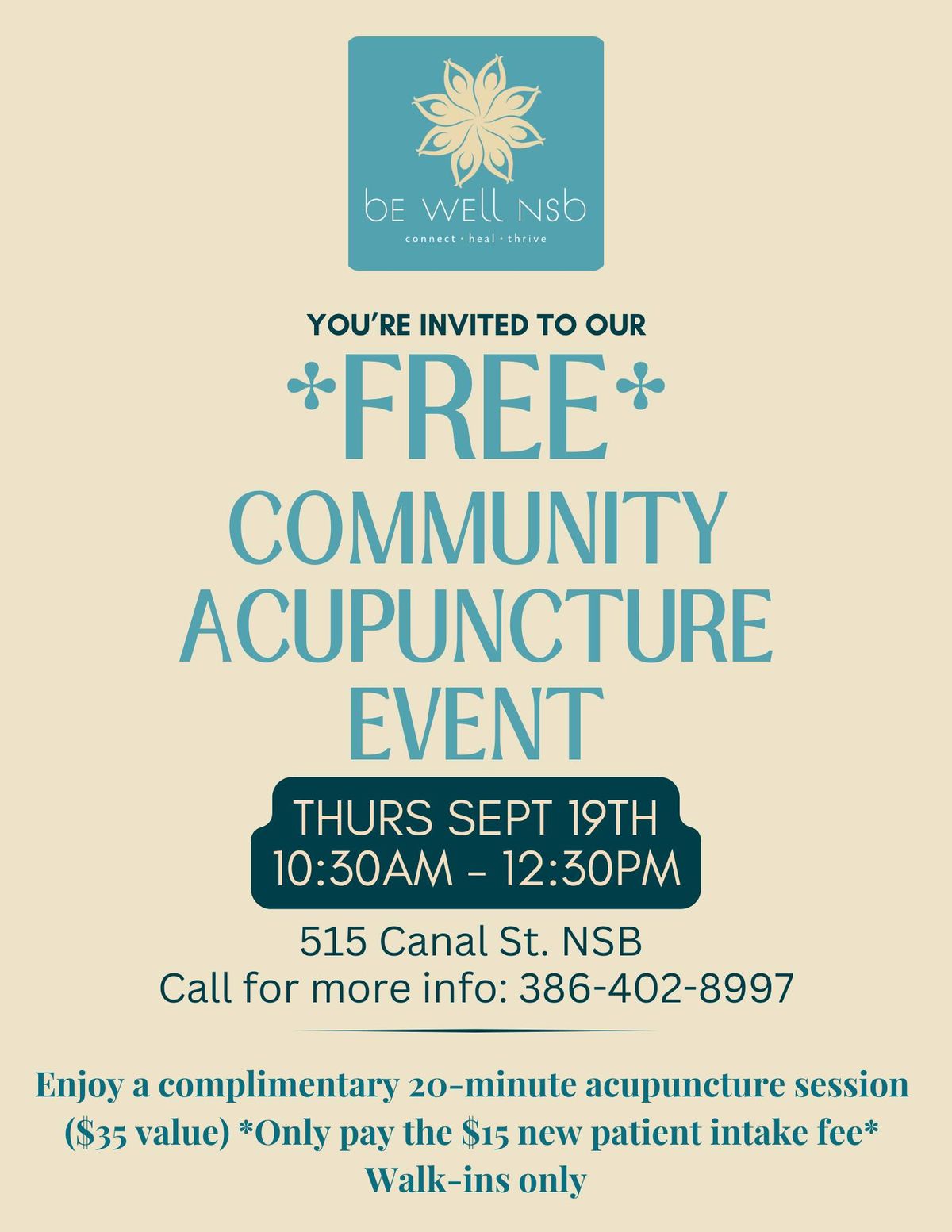 Complimentary Acupuncture Sessions