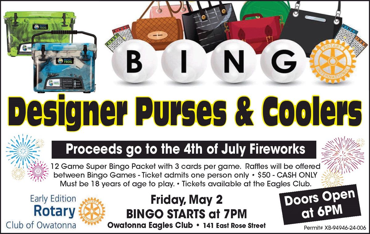 Designer Purses & Coolers Bingo 