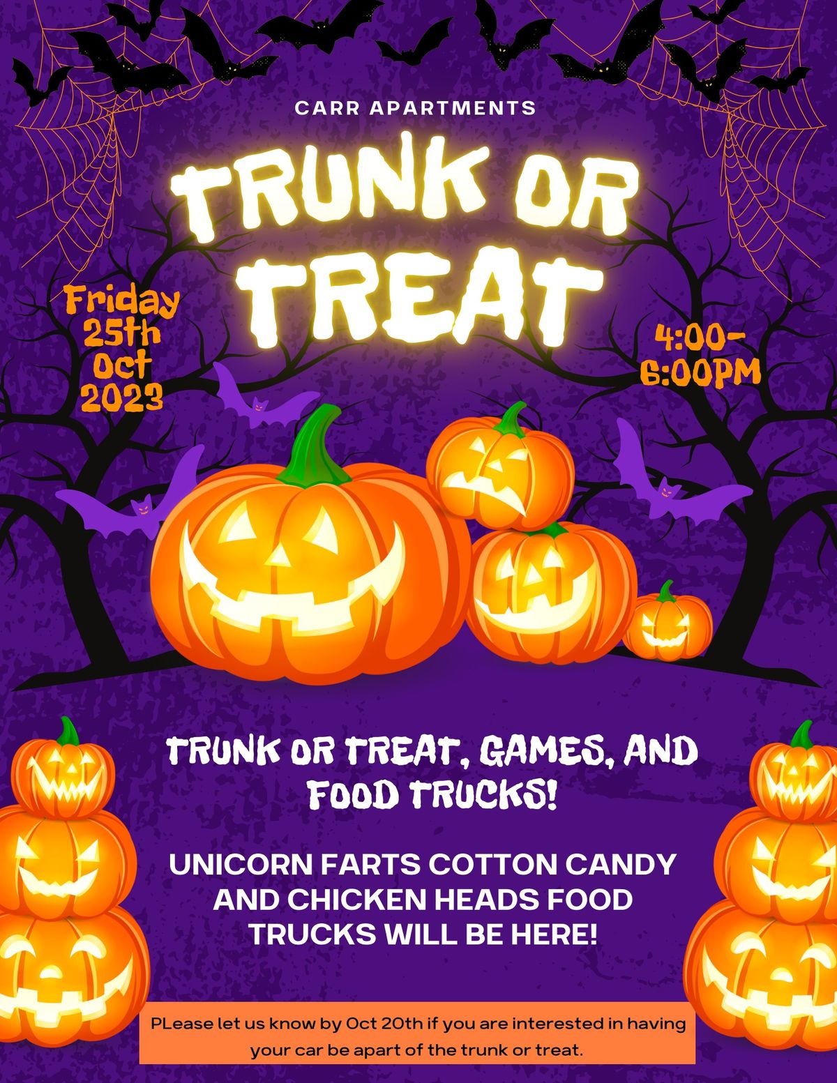 Carr Apartments Trunk or Treat!