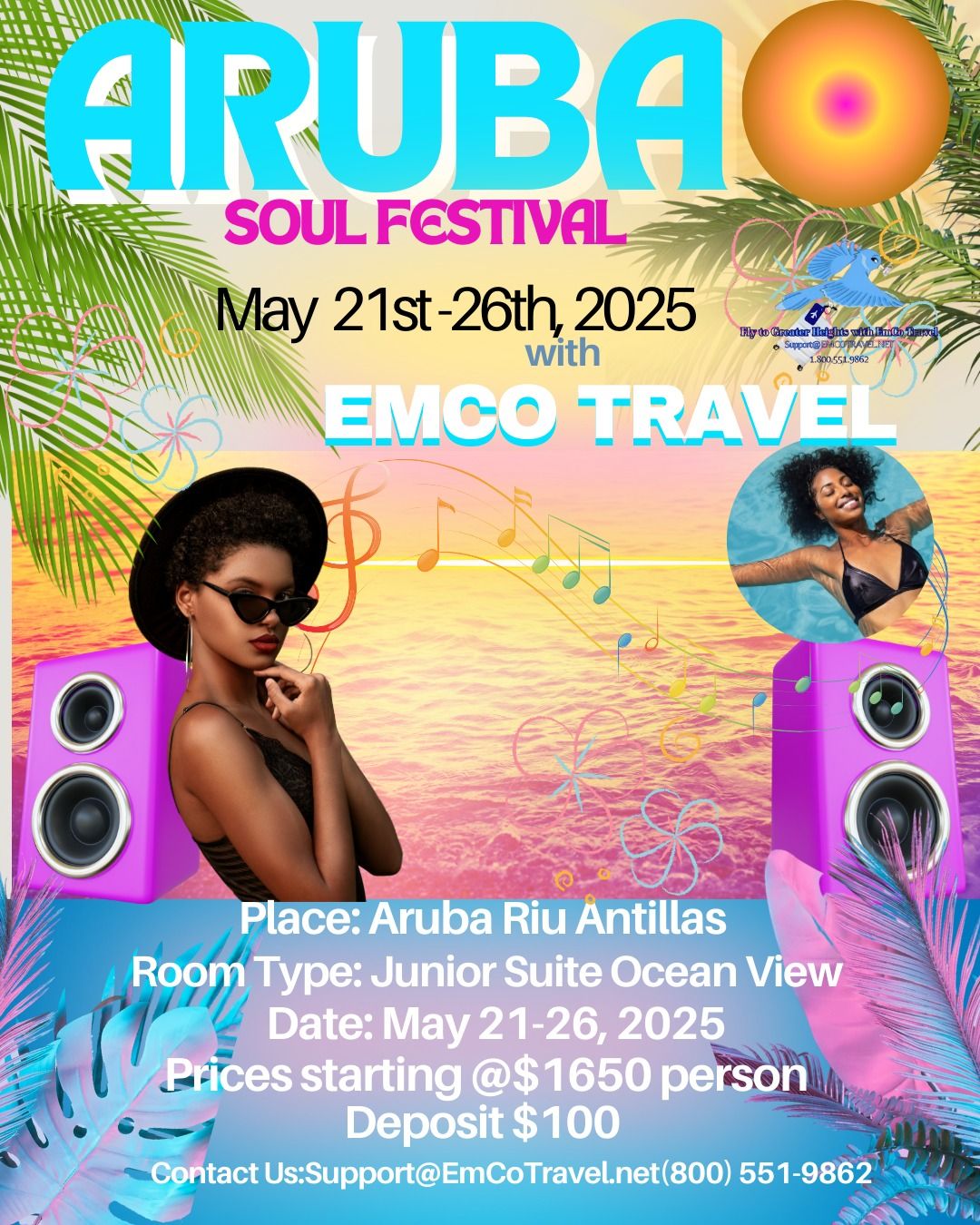  EmCo Travel's Aruba Soul Festival Getaway: May 21-26, 2025