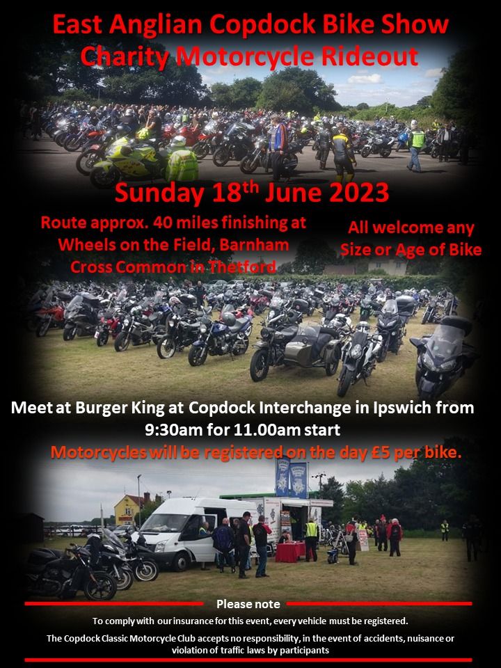 June - East Anglian Copdock Bike Show Charity Motorcycle Ride Out