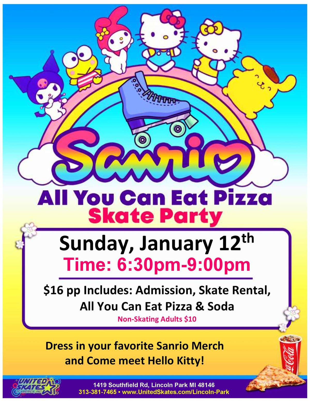 Hello Kitty All You Can Eat Pizza Skate