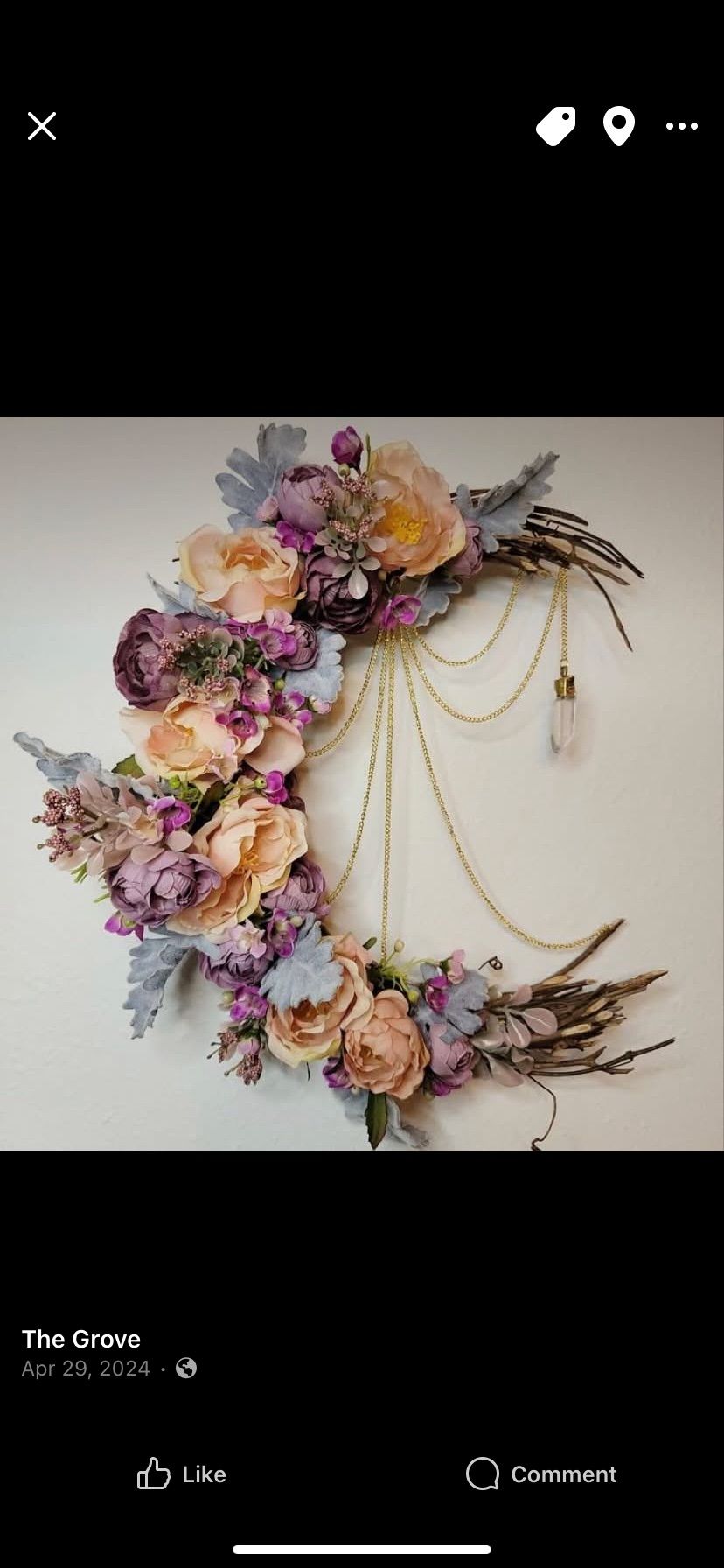 Spring Crescent Moon Wreath $50pp