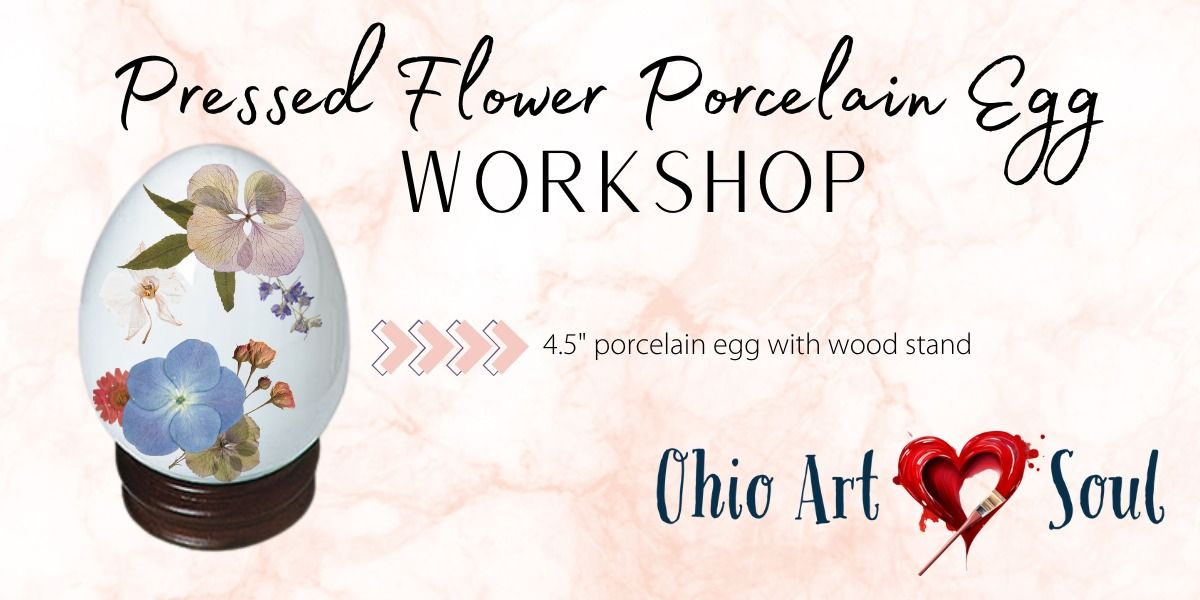 Pressed Flower Porcelain Egg