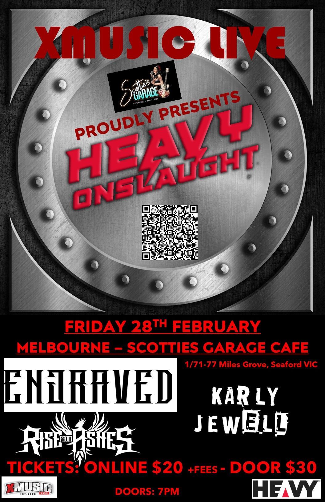 XMUSIC LIVE - HEAVY ONSLAUGHT SEAFORD VIC