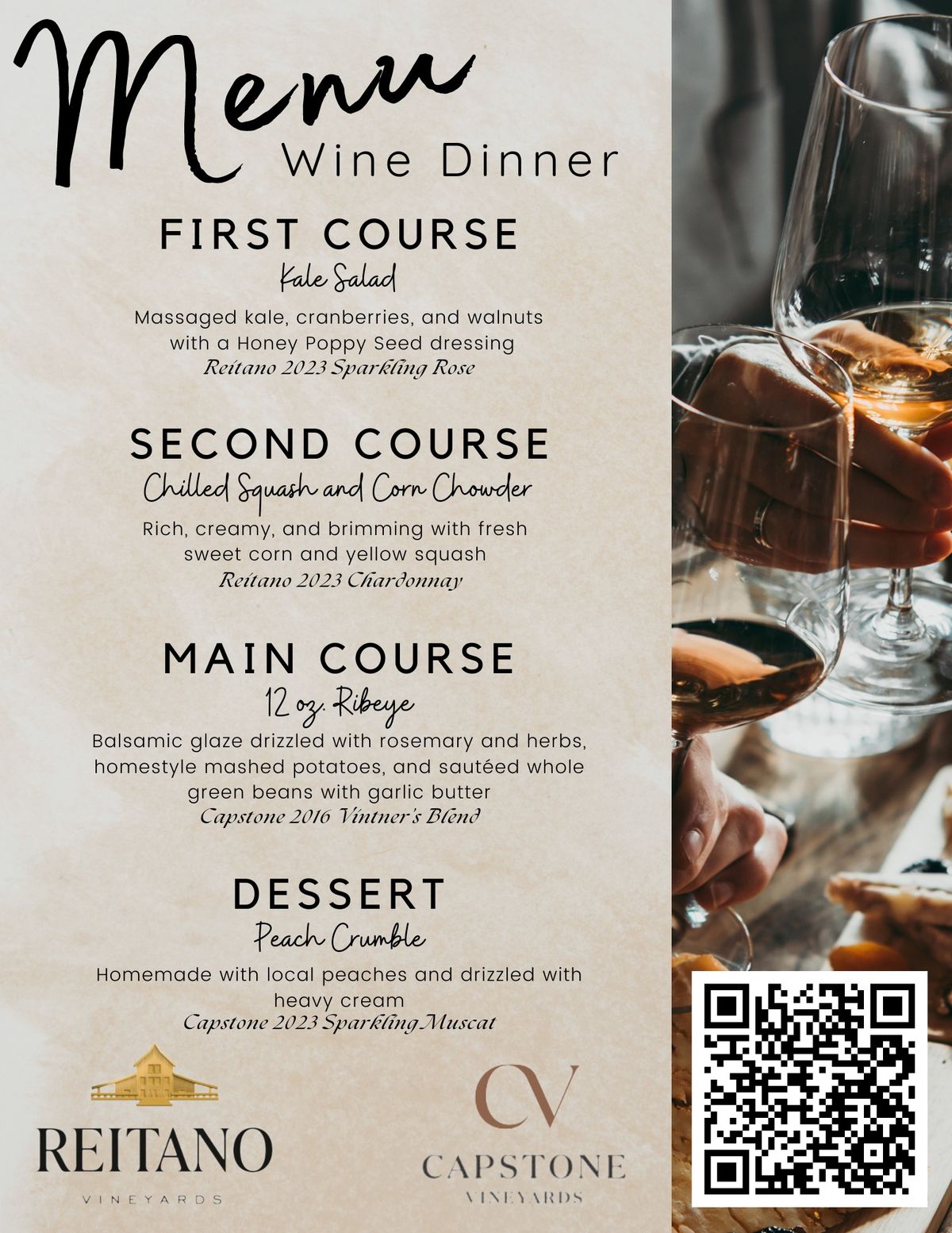 Wine Dinner with Reitano and Capstone Vineyards