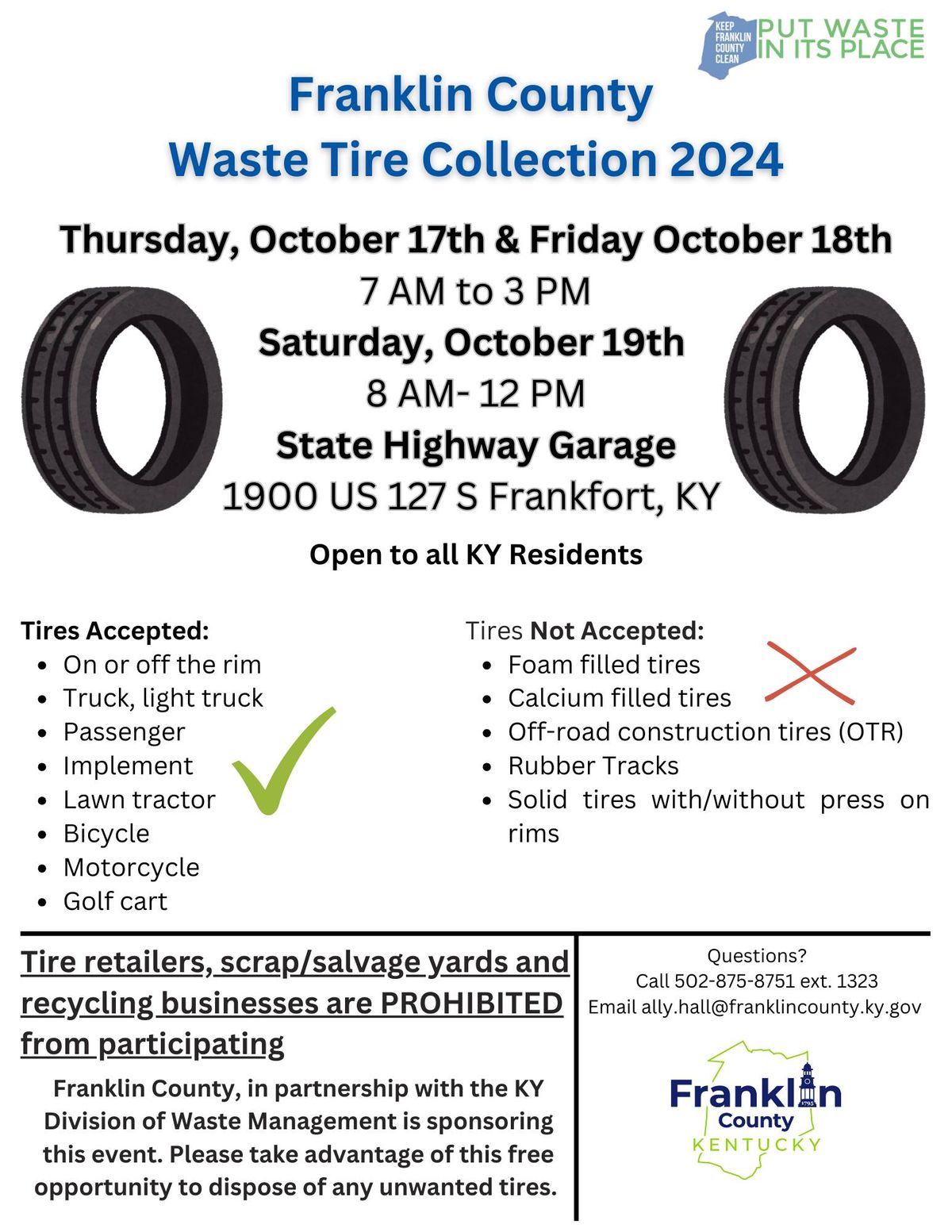 Waste Tire Collection Franklin County 2024