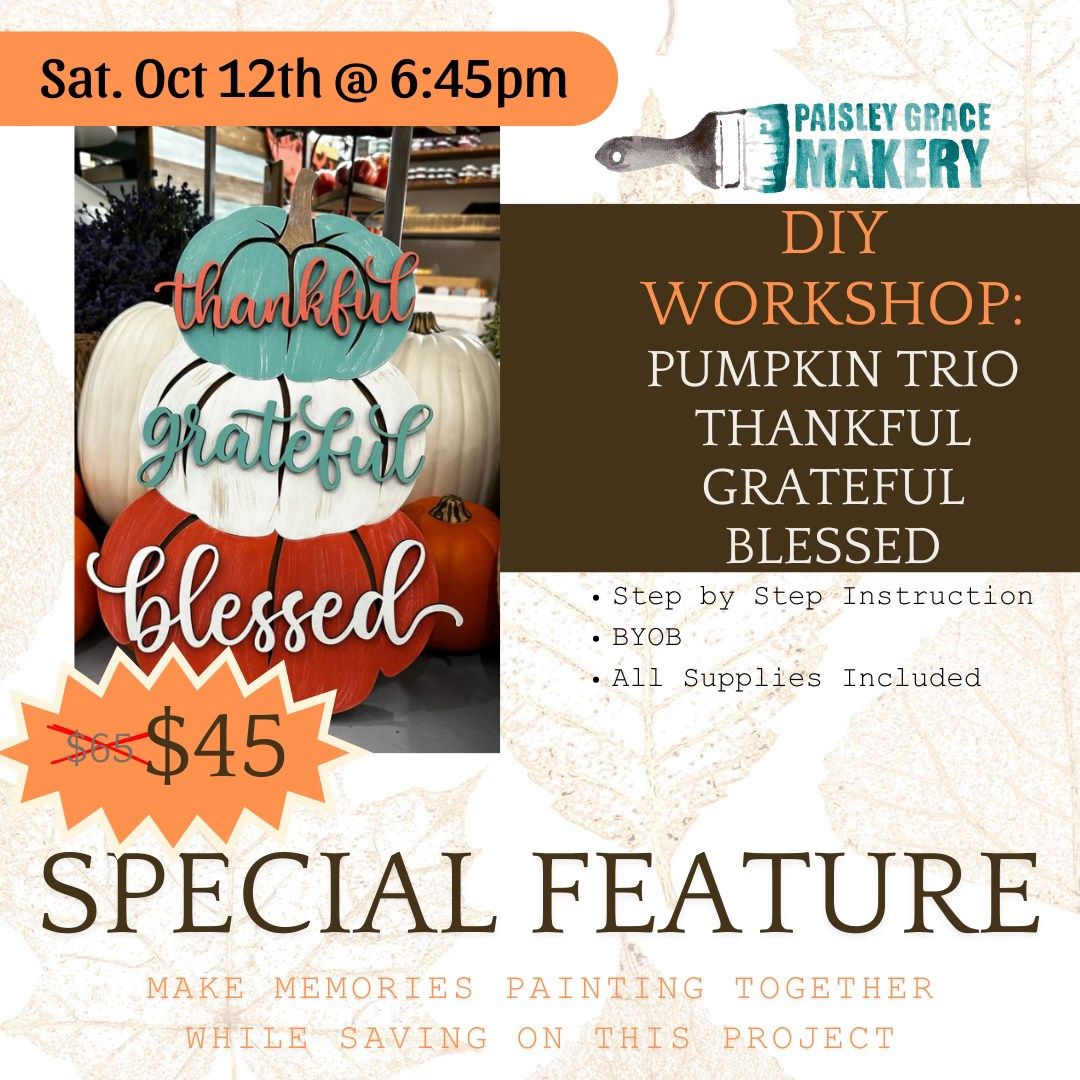 DIY Workshop: Stacked Pumpkin Trio