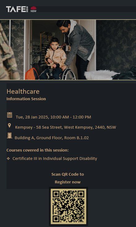 Information Session - Certificate III in Individual Support Disability