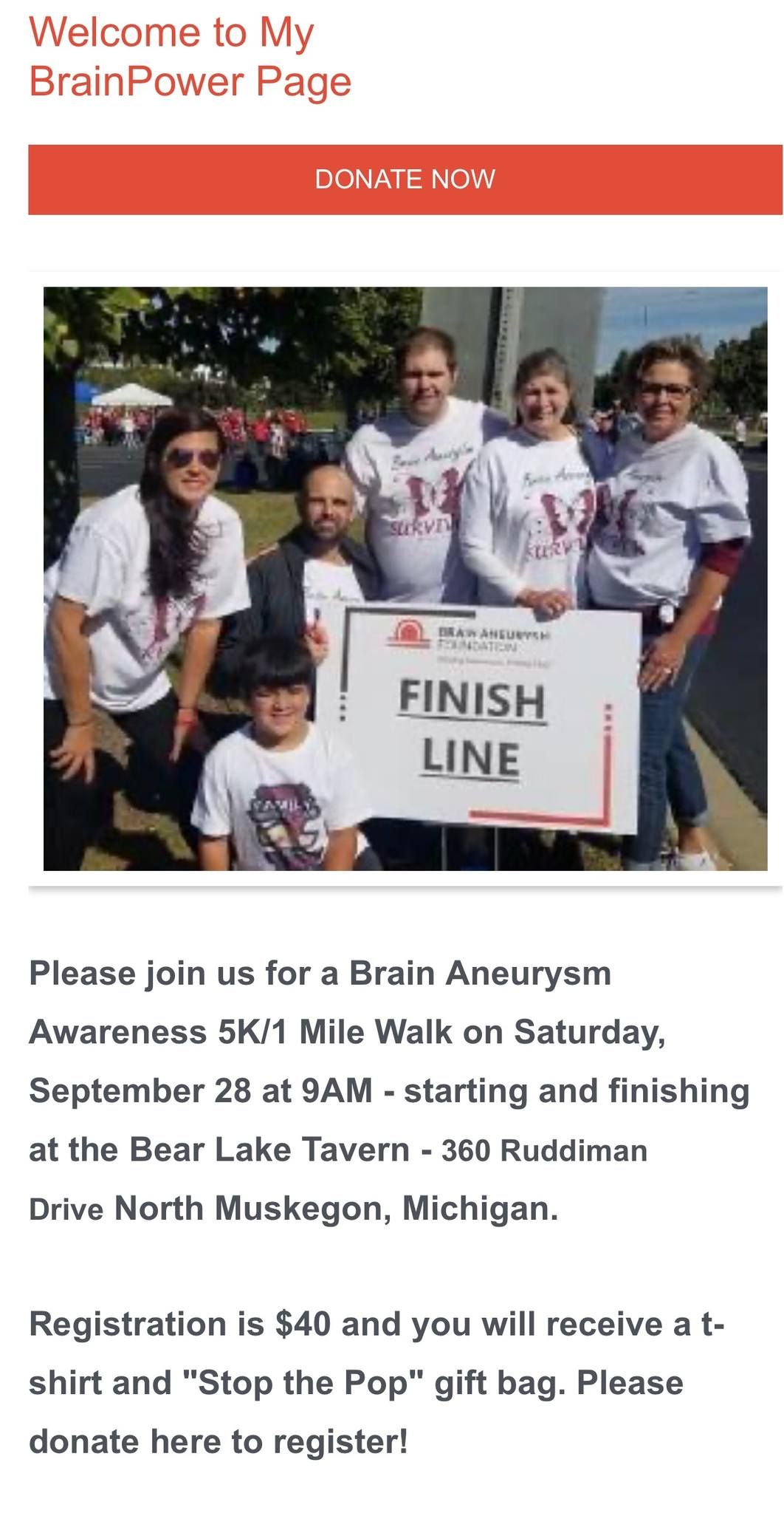 Brain Aneurysm Awareness Run\/Walk 