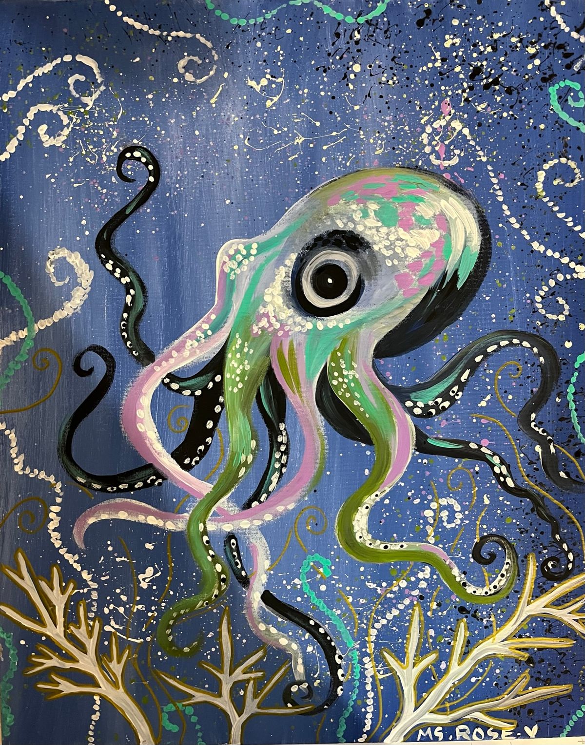 FAMILY-FRIENDLY PAINT DAY (6+ yrs.): "Cosmic Octopus"  