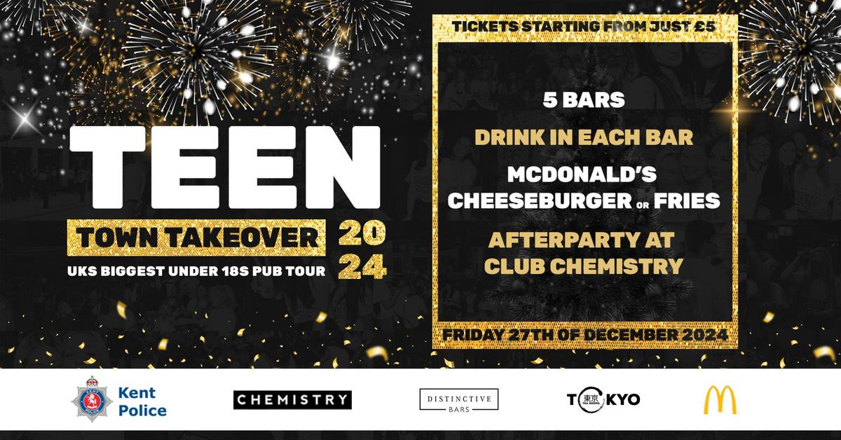 TEEN town takeover 2024 - UK'S biggest under 18's pub tour (14-17 years)