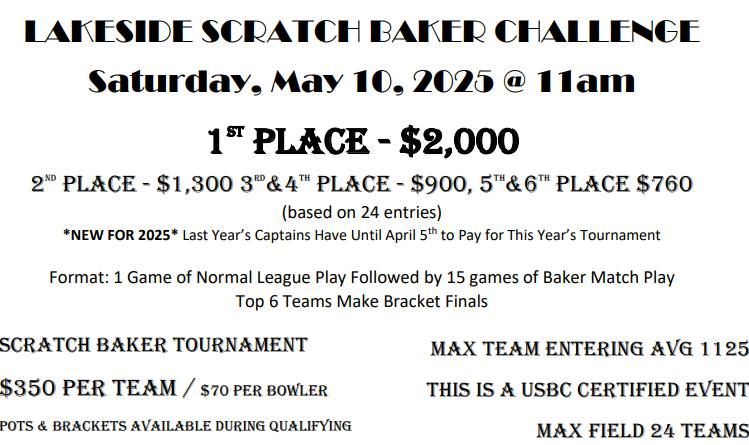 2025 Lakeside Scratch Baker Challenge