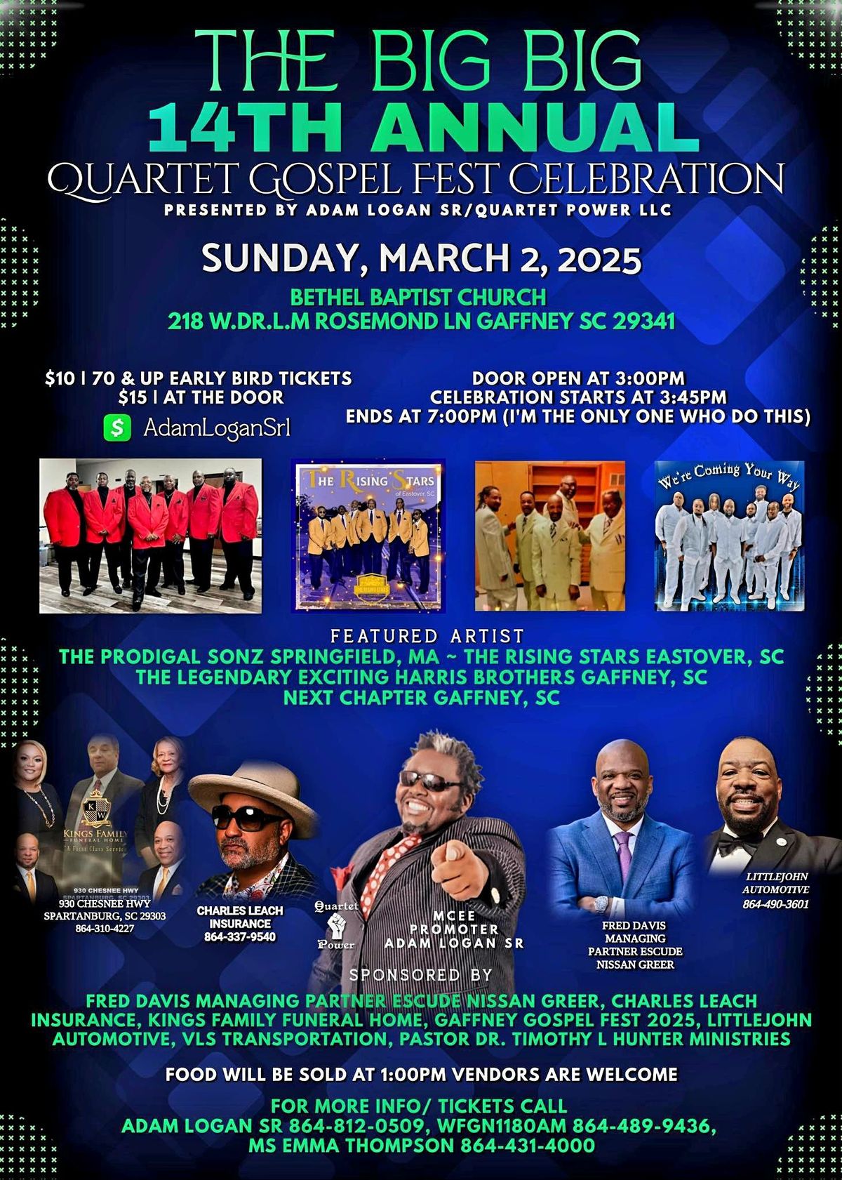 THE BIG, BIG 14TH ANNUAL QUARTET GOSPEL FEST CELEBRATION 